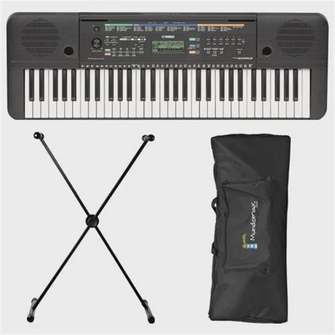 Kit Teclado Yamaha Psr E253 Suporte Capa Fonte Original Bivolt Em