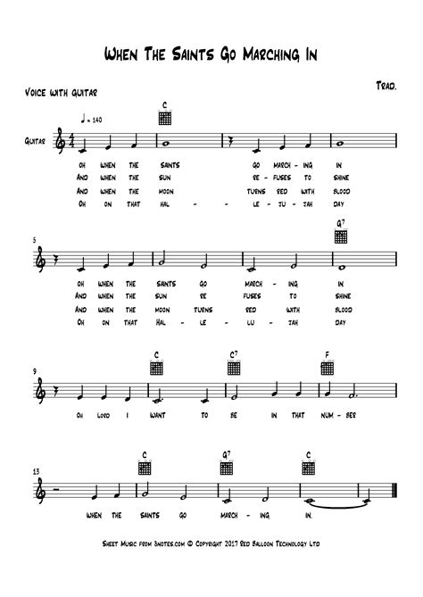 When The Saints Go Marching In Sheet Music For Lead Sheets