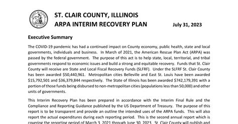 St Clair County Arpa Interim Recovery Plan 7 31 23 Pdf Docdroid