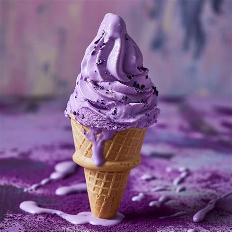 Premium Photo | Purple ice Cream cone on a purple background