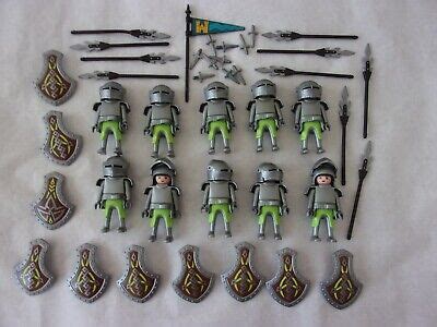 Lot De Playmobil Chevaliers Vert Et Gris Personnages