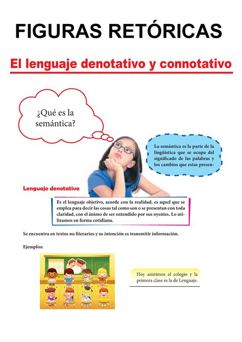 El Lengua Je Denotativo Y Connotativo Para Cuarto Grado De Primaria