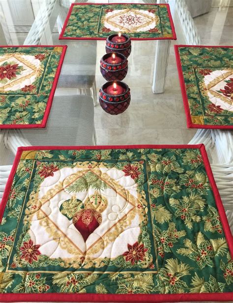 Quilted Placemats Christmas Placemats Holiday Decor Table - Etsy