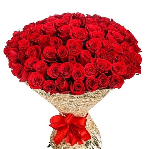 100 Red Roses In Bouquet 100 Red Roses Red Rose Bouquet Online