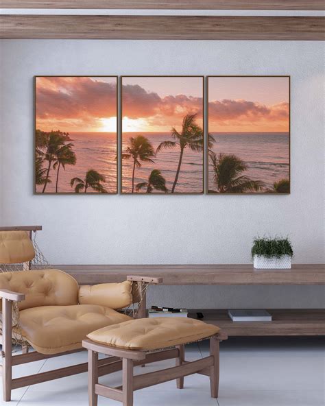 Quadro Por Do Sol Ao Entardecer Kit 3 Quadros Artspot Quadros