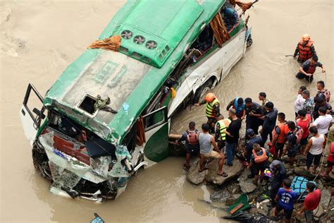 Bus Plunges Into Trishuli River 8 Died 15 Injured Passengers Rescued