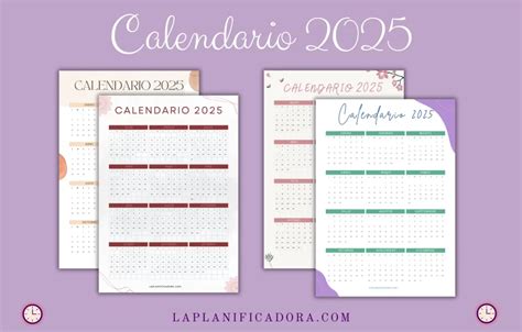 Calendarios Marzo 2025 💜 Para Imprimir