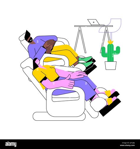 Office Massage Zone Isolated Cartoon Vector Illustrations Group Of Colleagues Sitting In