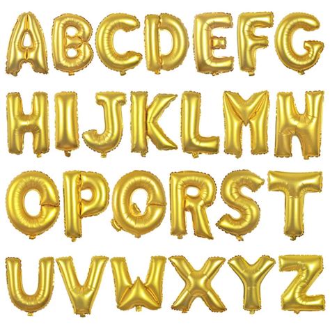 Gold Alphabet Letter Balloons Names Letter Number Balloons 16 Inch Foil ...