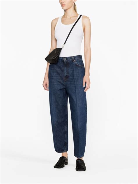 Toteme Cal A Jeans Cenoura Cintura Alta Azul Farfetch Br