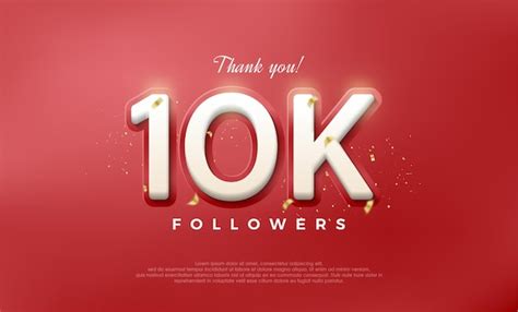 Premium Vector Simple And Elegant Design For A Thank You 10k Followers