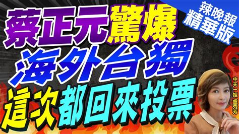 【盧秀芳辣晚報】蔡正元 驚爆 海外台獨 這次 都回來投票 Ctinews 精華版 Youtube