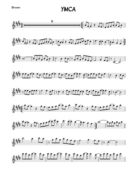 Ymca Alto Sax Sheet Music For Piano Solo