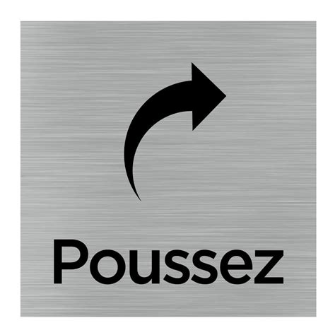 Plaque De Porte Poussez Avec Fl Che Sticker Ou Plaque Alu Bross Adh Sive