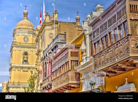 Colonial Architecture In Lima Peru Stock Photo Alamy