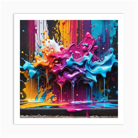 Colorful Paint Splatter Art Print by Noctarius - Fy