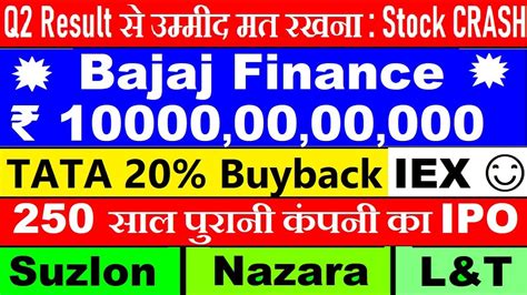 Tata Buyback Bajaj Finance Iex Suzlon Nazara Larsen