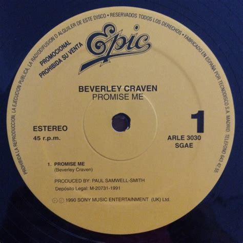 Beverley Craven – Promise Me (1990, Vinyl) - Discogs