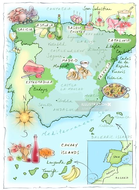 Spanish Food Map | Illustration by Juliet Percival