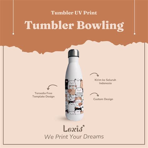 Jual Tumbler Bowling Custom Cetak UV Nama Logo Karakter Souvenir