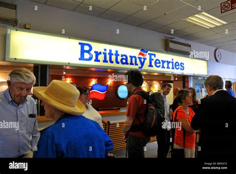 Brittany Ferries check-in, Portsmouth Ferry Terminal, Portsmouth, Hampshire, Britain, UK Stock ...