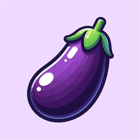 Premium Vector Eggplant Cartoon Style Flat Vector Illustration