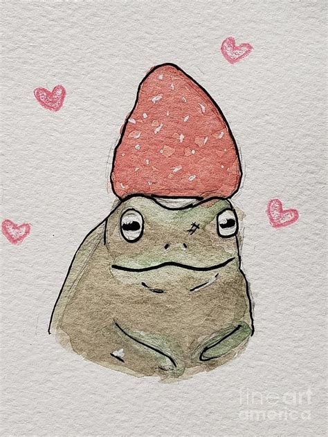 Strawberry Frog Drawing By Lil Blumoon Fine Art America