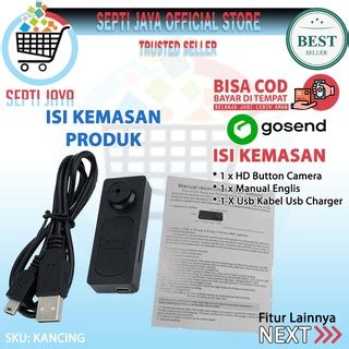 Jual Kamera Mini Hd Button Dv Spy Camera Bentuk Kancing Baju Lens Tf