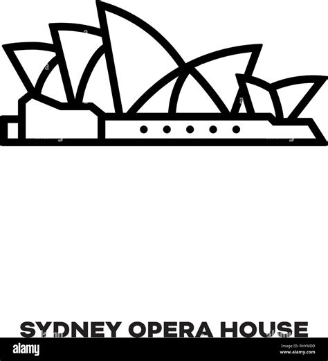 Sydney Opera House Australia Vector Line Icon International Landmark