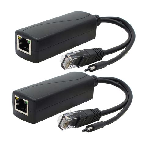 Đầu chuyển nguồn POE Splitter 48V sang 5V đầu dẹp cho camera và thiết