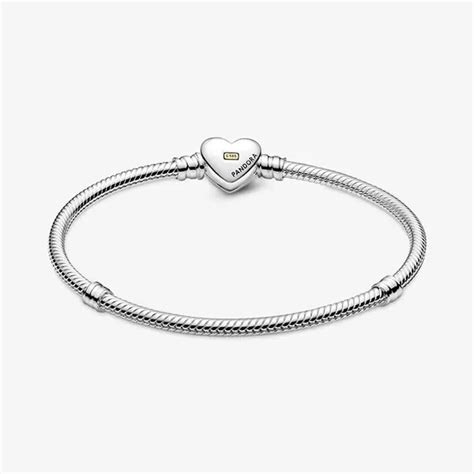 Mua V Ng Eo Tay Pandora Domed Golden Heart Clasp Snake Chain Bracelet