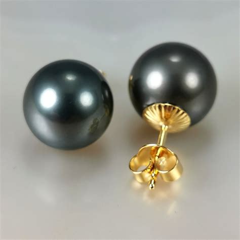 No Reserve Price Tahitian pearls RD Ø 11 5 mm 18 kt Gold Tahiti