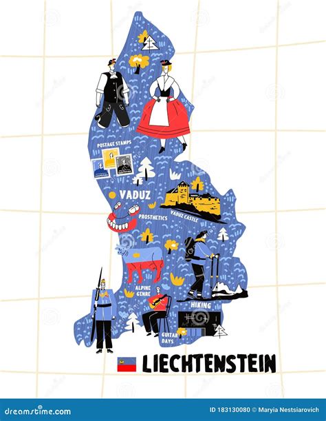 Liechtenstein Map Hand Drawn Vector Illustration Stock Vector - Illustration of interior, group ...