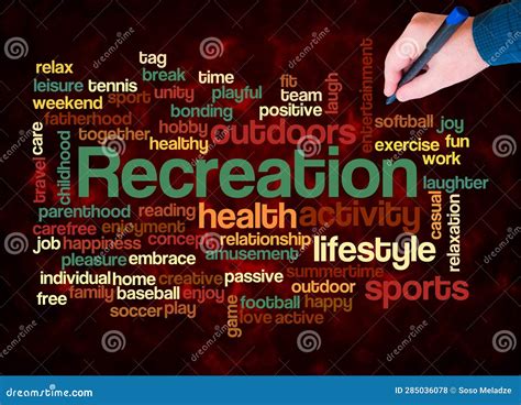 Word Cloud With Recreation Concept Create With Text Only Stock Photo