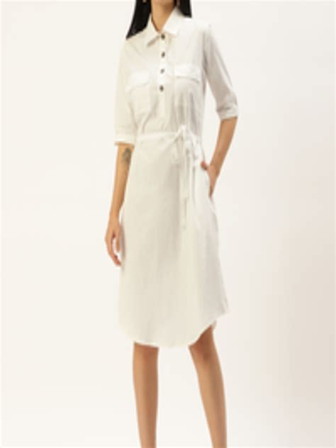 Buy Brinns Off White A Line Midi Dress Dresses For Women 19711308