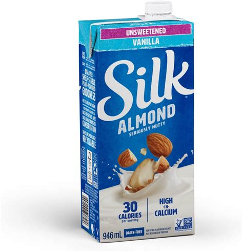 Silk Unsweetened Vanilla Almond Milk 12 Pack 946ml Plant Based Beverage No Added Sugar