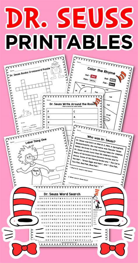 Dr. Seuss Printables Activities - Made with HAPPY