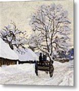 The Carriage The Road To Honfleur Under Snow Painting By Claude Monet