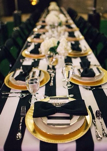 Black White And Gold All Over Better After Table Settings Gold