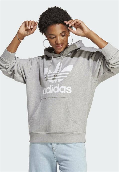 Adidas Originals Trefoil Sweat à Capuche Medium Grey Heather Gris