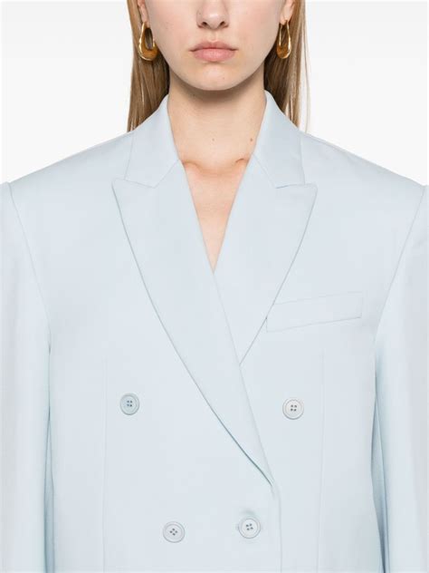 WARDROBE NYC Double Breasted Blazer Blue FARFETCH