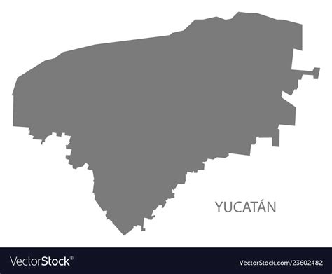 Yucatan Mexico Map Grey Royalty Free Vector Image