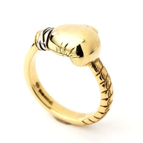 Asprey 18ct Yellow Gold Boxing Glove Ring Rich Diamonds