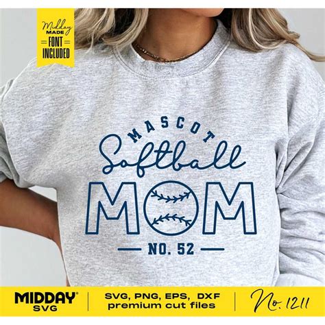 Softball Mom Svg Png Ai Eps Dxf Cricut Cut Files Silhouet Inspire