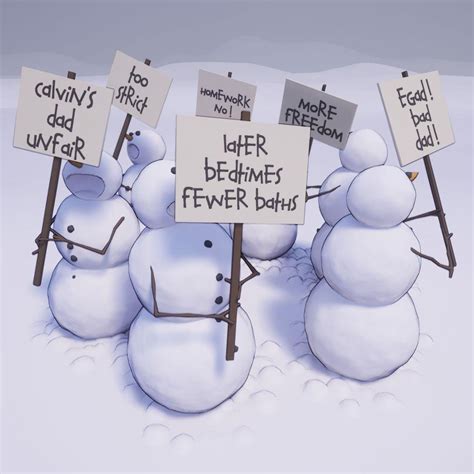 Another round of Calvin&Hobbes snowmen! (Which render style do you ...