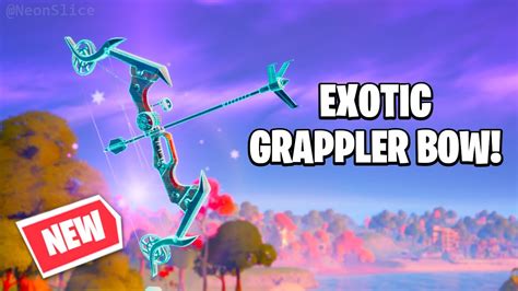 New Grappler Bow Gameplay Fortnite New Bow Location Youtube