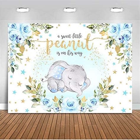 Amazon Avezano Elephant Baby Shower Backdrop For Boy 7x5ft A