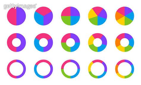 Pie Chart Infographic Set Circle Diagram Collection With Sections Or