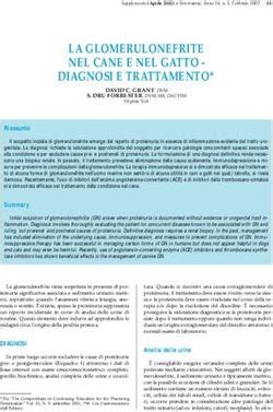 LA GLOMERULONEFRITE NEL CANE E NEL GATTO DIAGNOSI E TRATTAMENTO