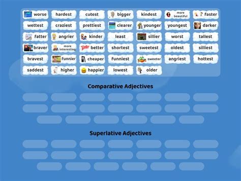 4th Comparative And Superlative Adjectives Ordenar Por Grupo